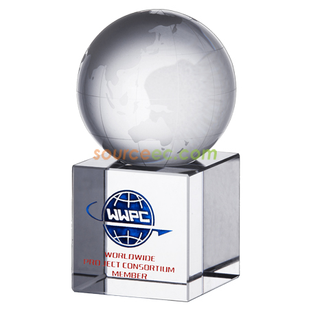 Customization Earth Crystal Block Promotional Products