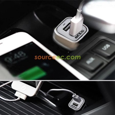 Customization Square Double-port Car Charger Promotional Products