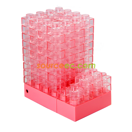 Customization Gattola 3-In-1 Small Brick Pen Holder, With Light Effect Promotional Products