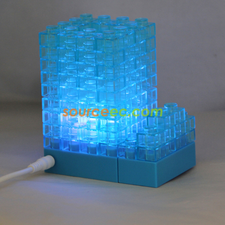 Customization Gattola 3-In-1 Small Brick Pen Holder, With Light Effect Promotional Products