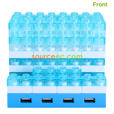 Customization Gattola 5-In-1 Large Brick Pen Holder/USB Hub, Lighting Effect Promotional Products