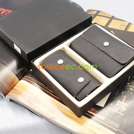 Customization Leather Car Key Case Gift Set Promotional Products