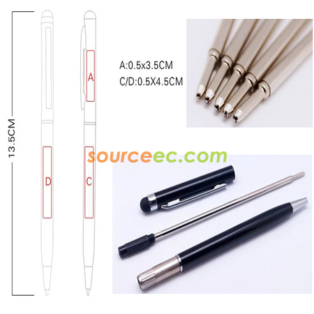 Customization Twist Stylus Metal Pen Promotional Products
