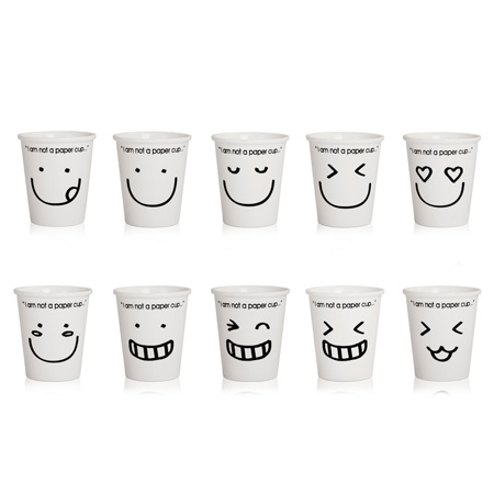 Customization 260ML Small Size Eco-Ceramic Smile  Cup Promotional Products