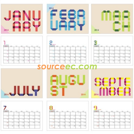 Customization Rounded Calendar Promotional Products