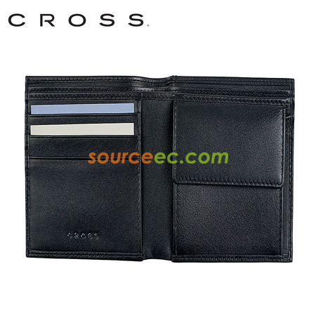 Customization Cross - Leather Bi-Fold Coin Wallet Promotional Products