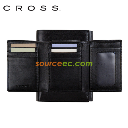 Customization Cross - Leather Tri-Fold Wallet Promotional Products