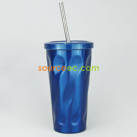 Customization 550ML Double Stainless Steel Straw Cup Promotional Products