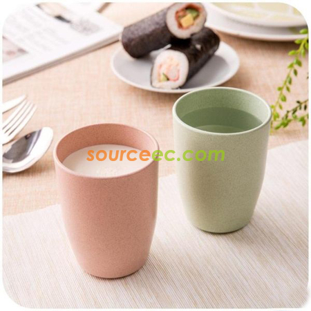 Customization 280ML Wheat Straw Mouthwash Cup Promotional Products