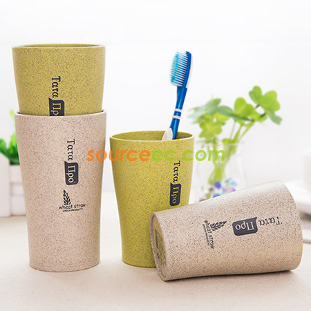 Customization 280ML Wheat Straw Mouthwash Cup Promotional Products