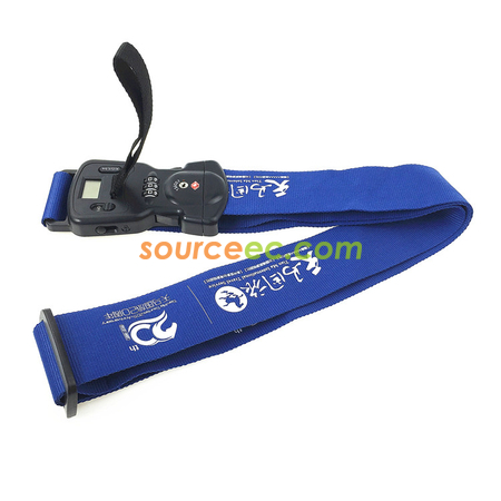 Luggage Strap with Weighing Scale and Password