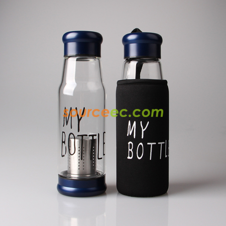 Customization 420ML Portable Thermal Insulation Glass Bottles Promotional Products