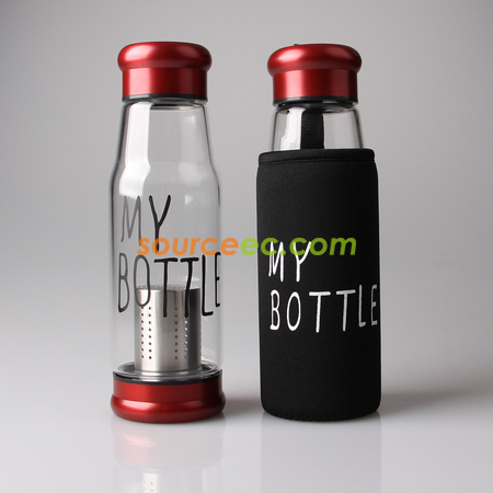 Customization 420ML Portable Thermal Insulation Glass Bottles Promotional Products