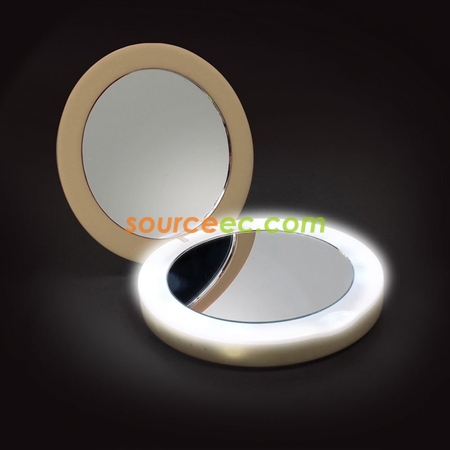 Customization LED Dual Mirror Power Bank-Circle Promotional Products
