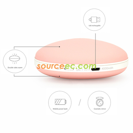 Customization LED Dual Mirror Power Bank-Shell Promotional Products