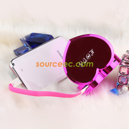 Customization Heart-shape Mirror Power Bank Promotional Products