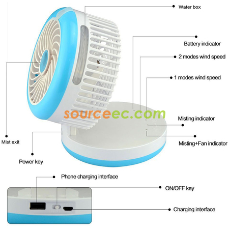 Customization USB Mini Cooling Misting Fan  Promotional Products