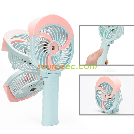 Customization Foldable Handheld USB  Humidifier Fan Promotional Products