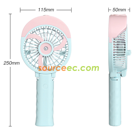 Customization Foldable Handheld USB  Humidifier Fan Promotional Products