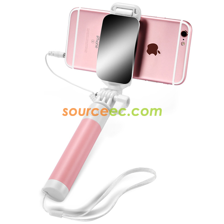 Customization Mini Selfie Stick With Mirro Promotional Products