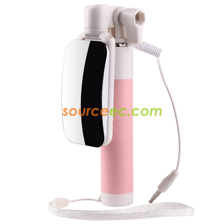 Customization Mini Selfie Stick With Mirro Promotional Products