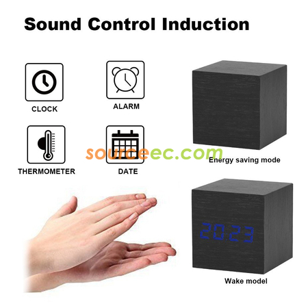 Customization Wooden Digital Alarm Clock Promotional Products