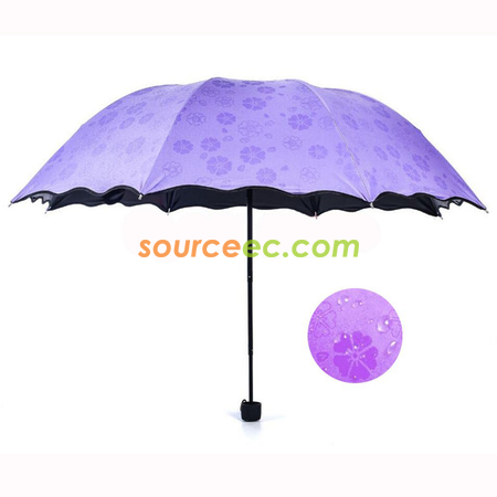 Customization Water Activated Color Changing Flower Print Umbrella Promotional Products