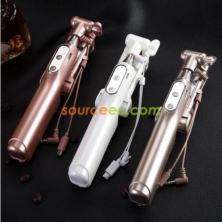 Customization Selfie Stick Monopod Rear Mirror and LED Flash Fill Light  Promotional Products
