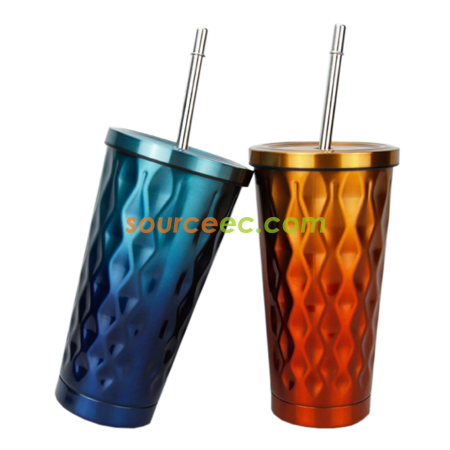 Customization Stainless Steel Coffee Thermos with Straw Promotional Products
