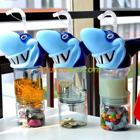 Customization Shark Cup with Straw Promotional Products