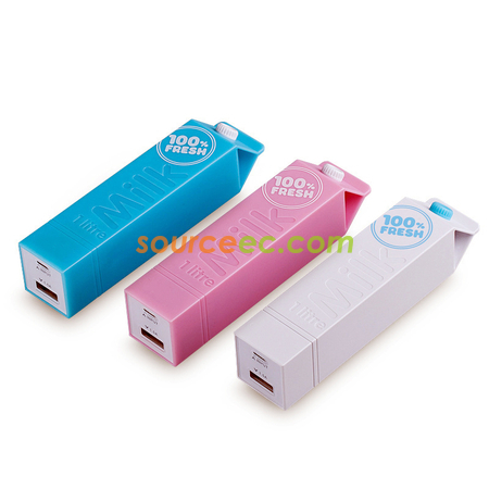 Customization 2600mAh Milk Shape Phone Charger Promotional Products