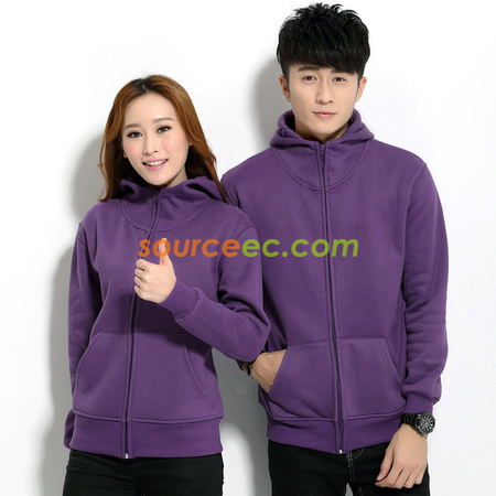 Customization Solid Colored Zip Up Sweatshirts Promotional Products