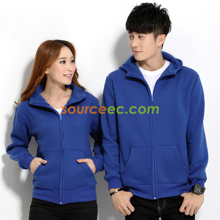 Customization Solid Colored Zip Up Sweatshirts Promotional Products