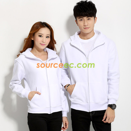 Customization Solid Colored Zip Up Sweatshirts Promotional Products