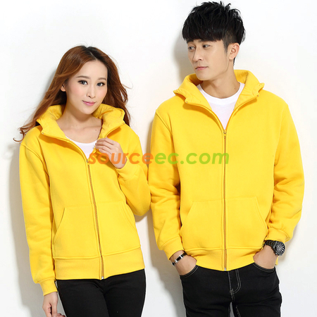 Customization Solid Colored Zip Up Sweatshirts Promotional Products