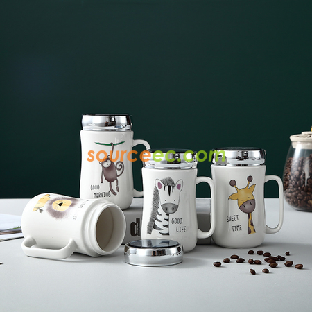Customization 400ML Ceramic Cup With  Mirror Promotional Products
