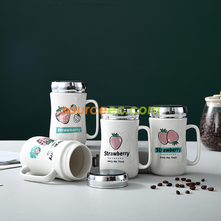Customization 400ML Ceramic Cup With  Mirror Promotional Products