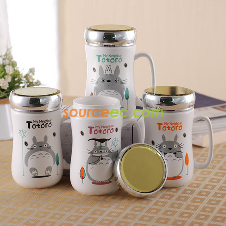 Customization 400ML Ceramic Cup With  Mirror Promotional Products