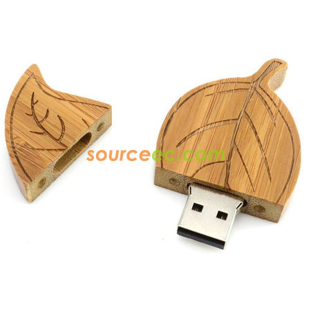 Customization Wooden Leaf USB Promotional Products