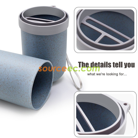 Customization 3 in 1 Wheat Stalk Travel Wash Cup Promotional Products