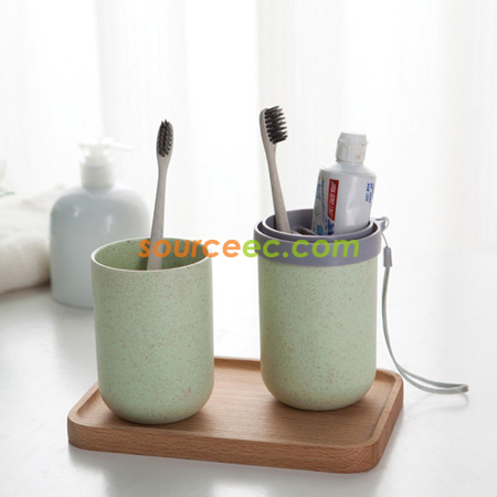 Customization 3 in 1 Wheat Stalk Travel Wash Cup Promotional Products