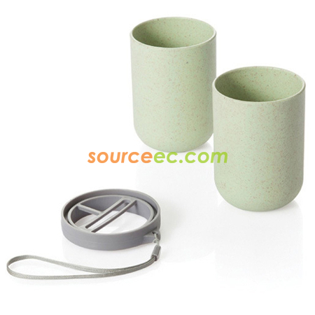 Customization 3 in 1 Wheat Stalk Travel Wash Cup Promotional Products