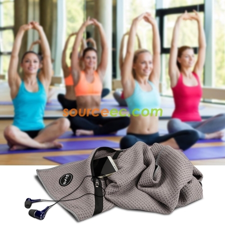 Customization Gym Towel with Zipper Pocket Promotional Products