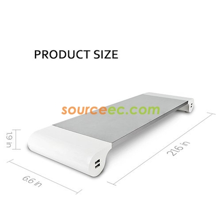 Customization Aluminum Monitor Stand Riser with 4 USB Charging Ports  Promotional Products