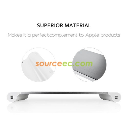 Customization Aluminum Monitor Stand Riser with 4 USB Charging Ports  Promotional Products