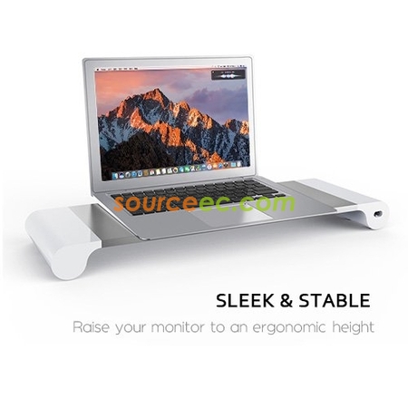 Customization Aluminum Monitor Stand Riser with 4 USB Charging Ports  Promotional Products