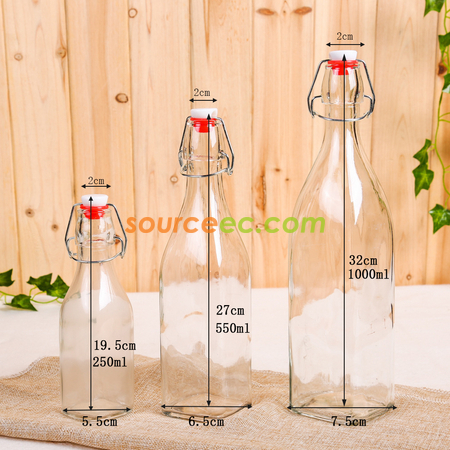 Customization Clear Glass Bottle With Stopper Promotional Products