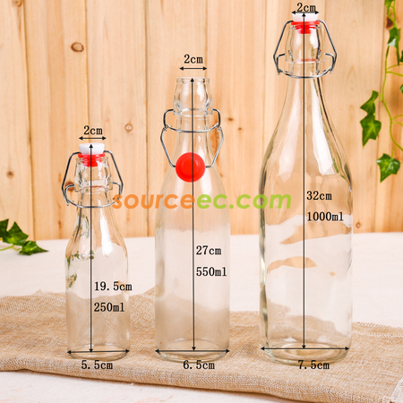 Customization Clear Glass Bottle With Stopper Promotional Products