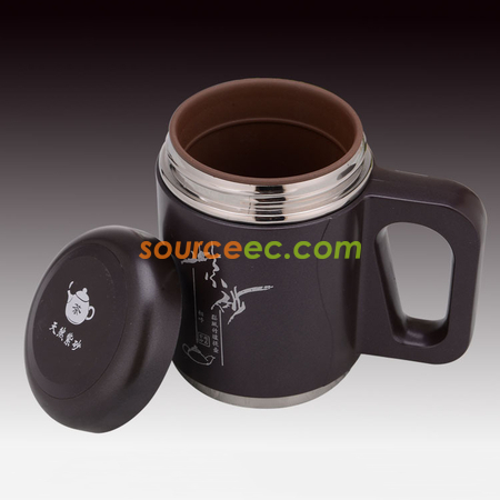 480ML Purple Clay Thermos with Handle