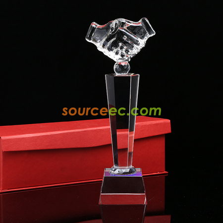 Customization Handshake Crystal Trophy Promotional Products